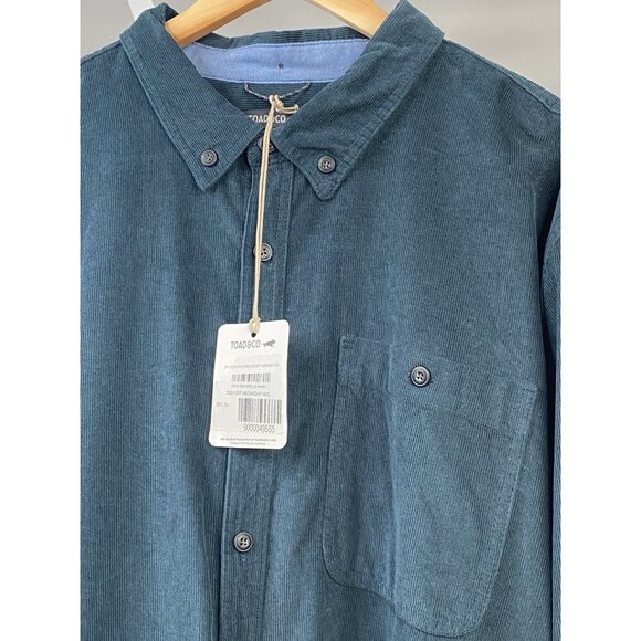 NWT Toad & Co Scouter Corduroy Shirt Men’s XXL Midnight Green Button Down - Picture 8 of 16